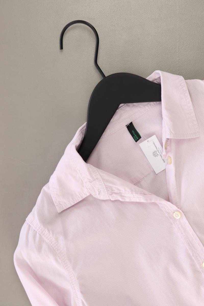 Benetton Langarmbluse Gr. S gestreift rosa aus Viskose