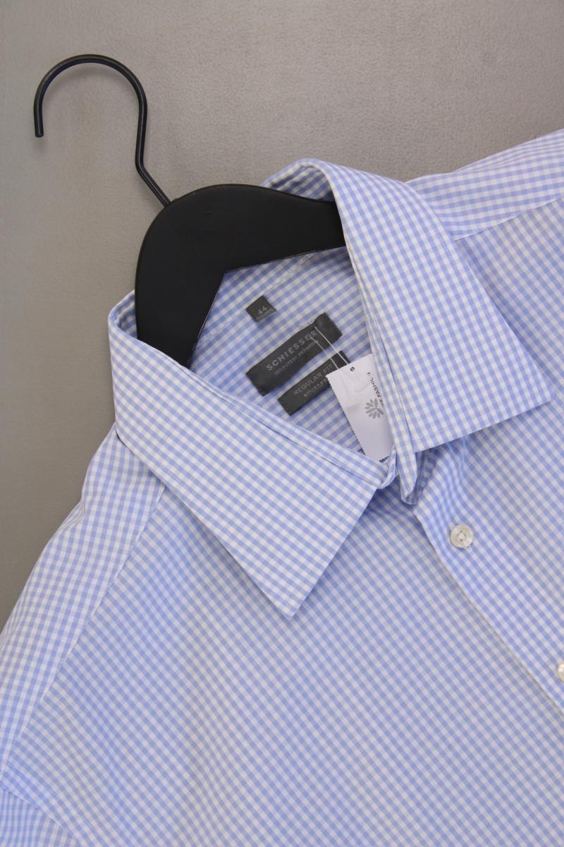 Schiesser Kurzarmhemd für Herren Gr. Hemdgröße 44 blau aus Baumwolle