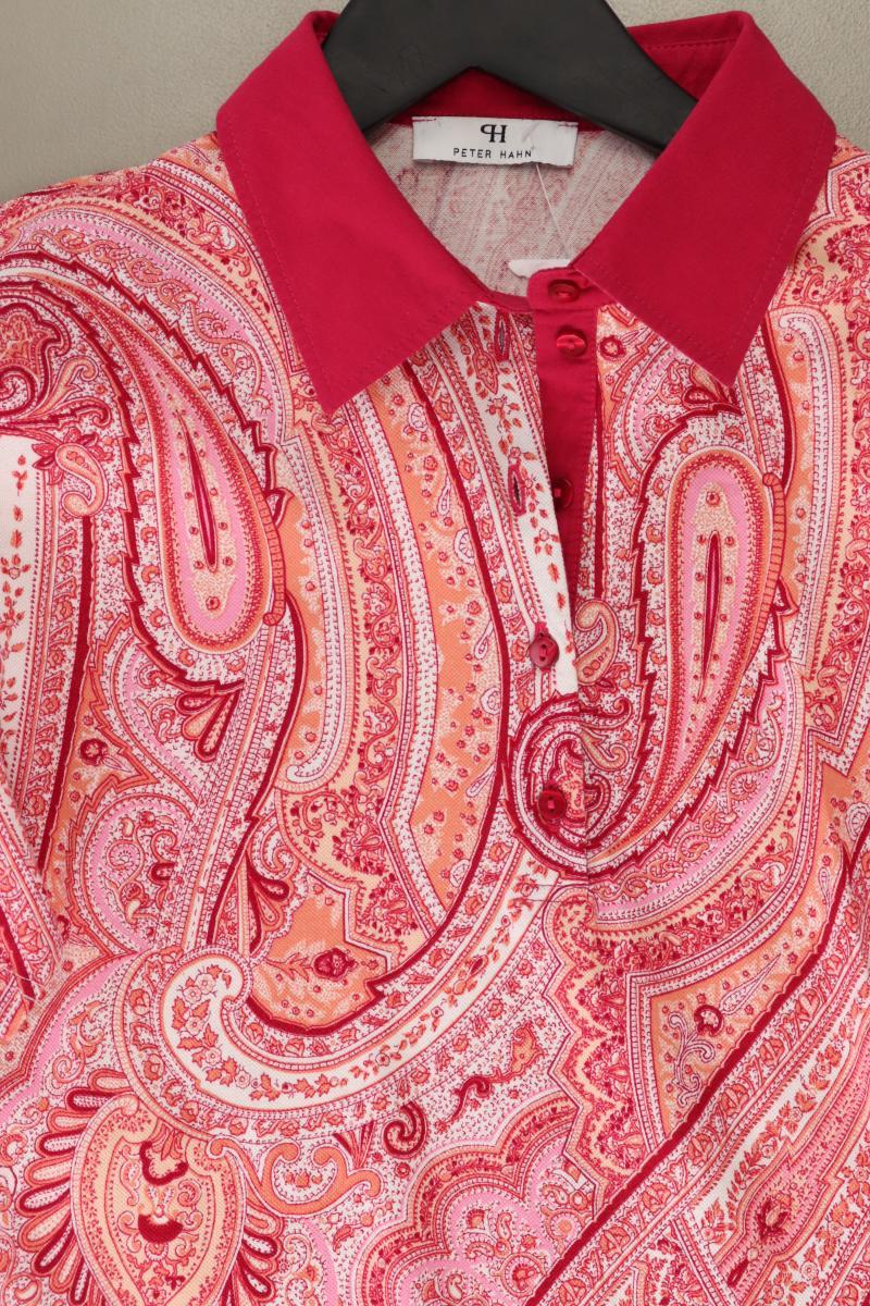 Peter Hahn Poloshirt Gr. 38 mit Paisleymuster Kurzarm pink aus Baumwolle
