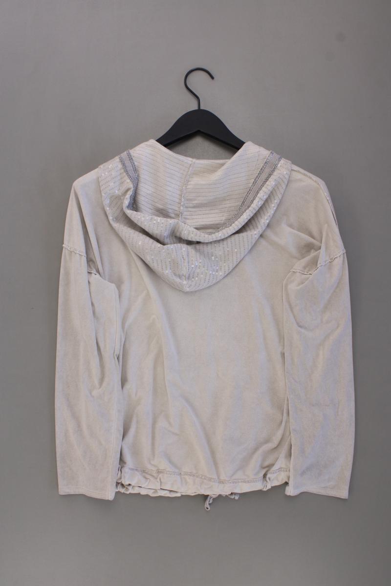 Kapuzenshirt Gr. M Langarm mit Glitzer creme aus Viskose