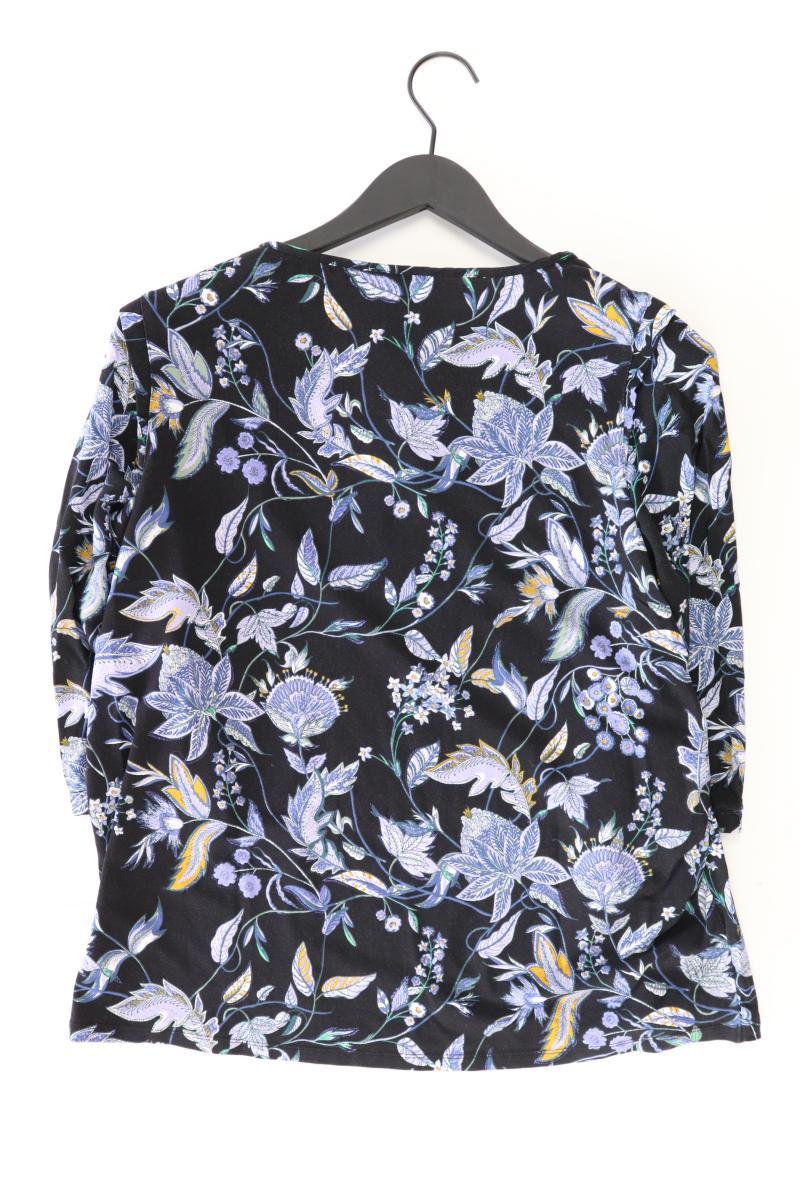 Street One Comfort Bluse Gr. 42 mit Blumenmuster 3/4 Ärmel blau aus Viskose