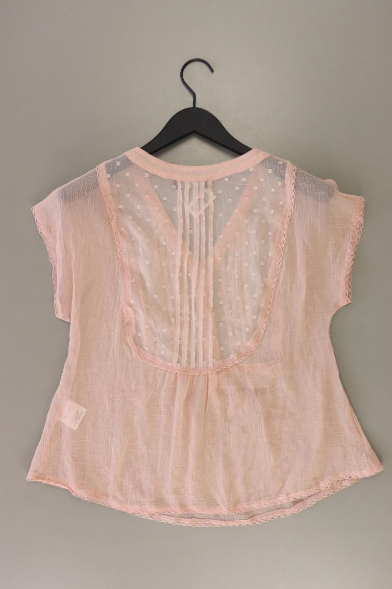 Chiffonbluse Gr. 38 Kurzarm rosa aus Polyester
