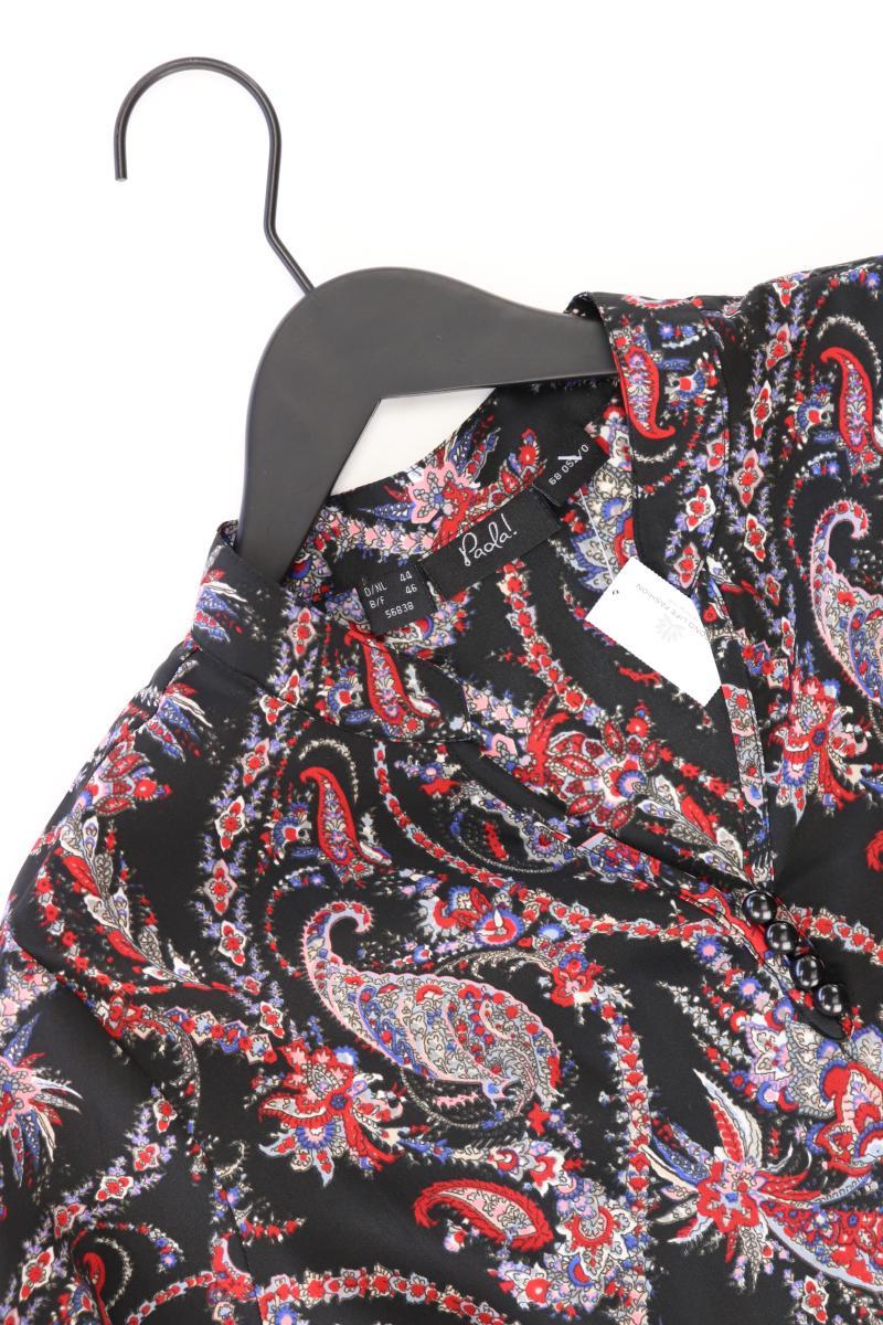 Paola Langarmbluse Gr. 44 mit Paisleymuster schwarz aus Polyester