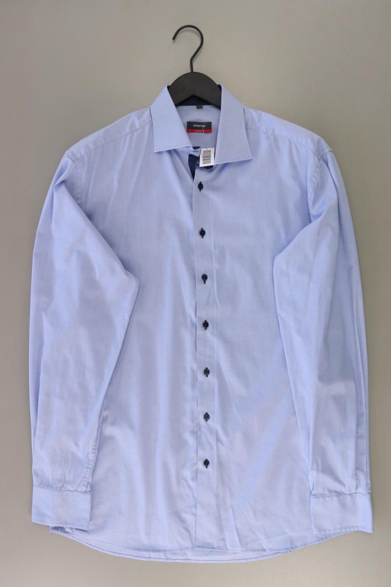 Eterna Langarmhemd für Herren Gr. Hemdgröße 41 blau aus Baumwolle