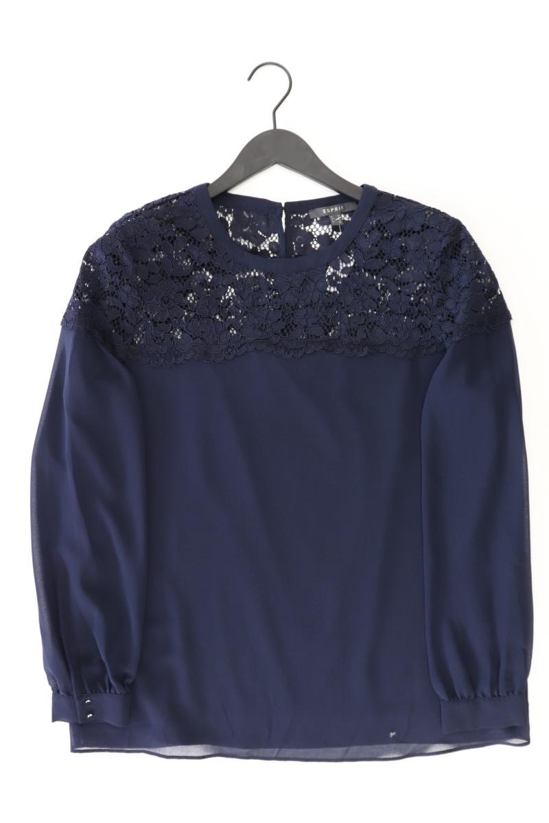 Esprit Langarmbluse Gr. 42 blau aus Polyester