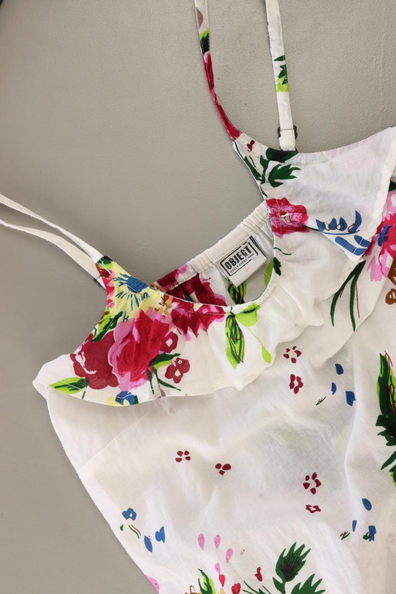 Object Rüschentop Gr. M mit Blumenmuster weiß aus Baumwolle