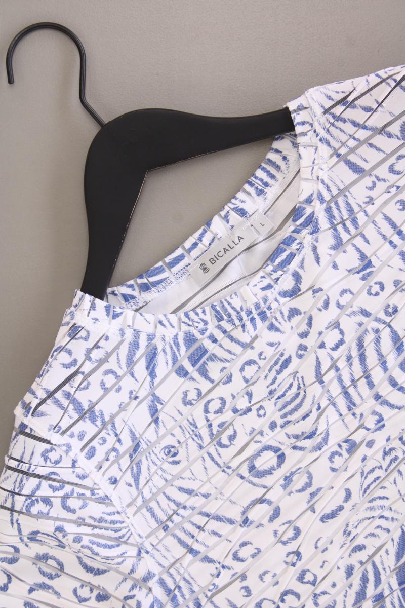Bicalla Printshirt Gr. L Kurzarm weiß aus Polyester