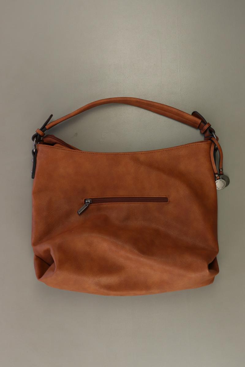 Mandoline Schultertasche mit Nieten braun aus Polyurethan