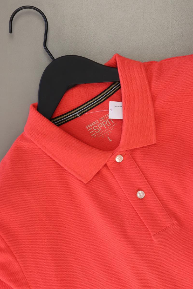 Esprit Poloshirt für Herren Gr. L Kurzarm rot aus Baumwolle