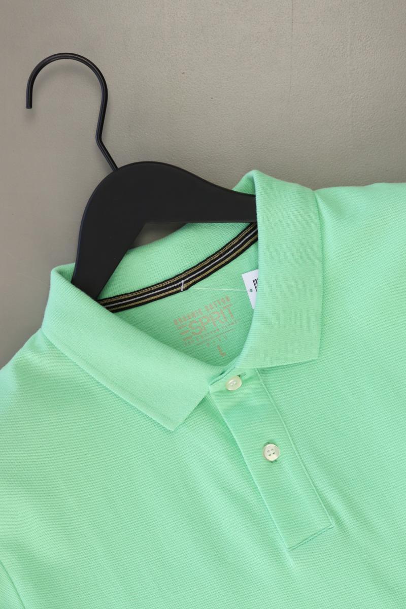 Esprit Poloshirt für Herren Gr. L Kurzarm grün aus Baumwolle
