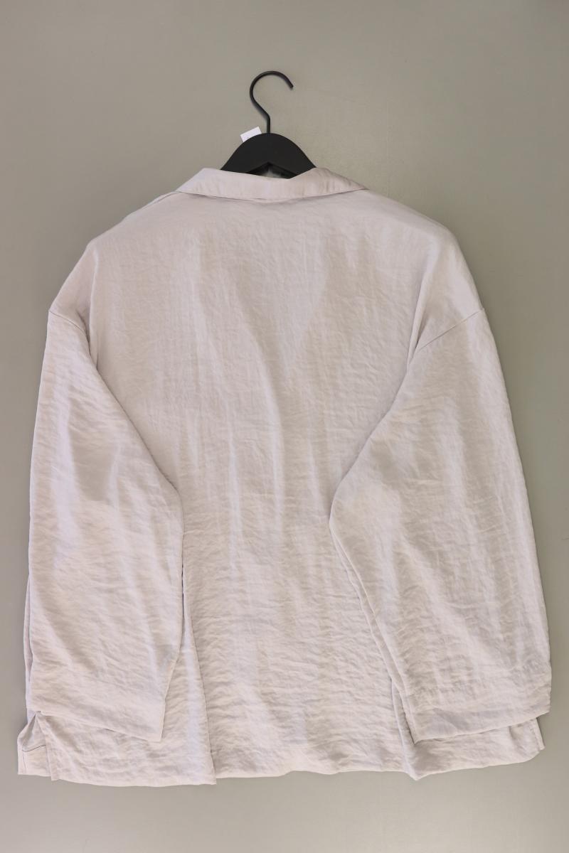 H&M Satinbluse Gr. XL Langarm grau aus Polyester