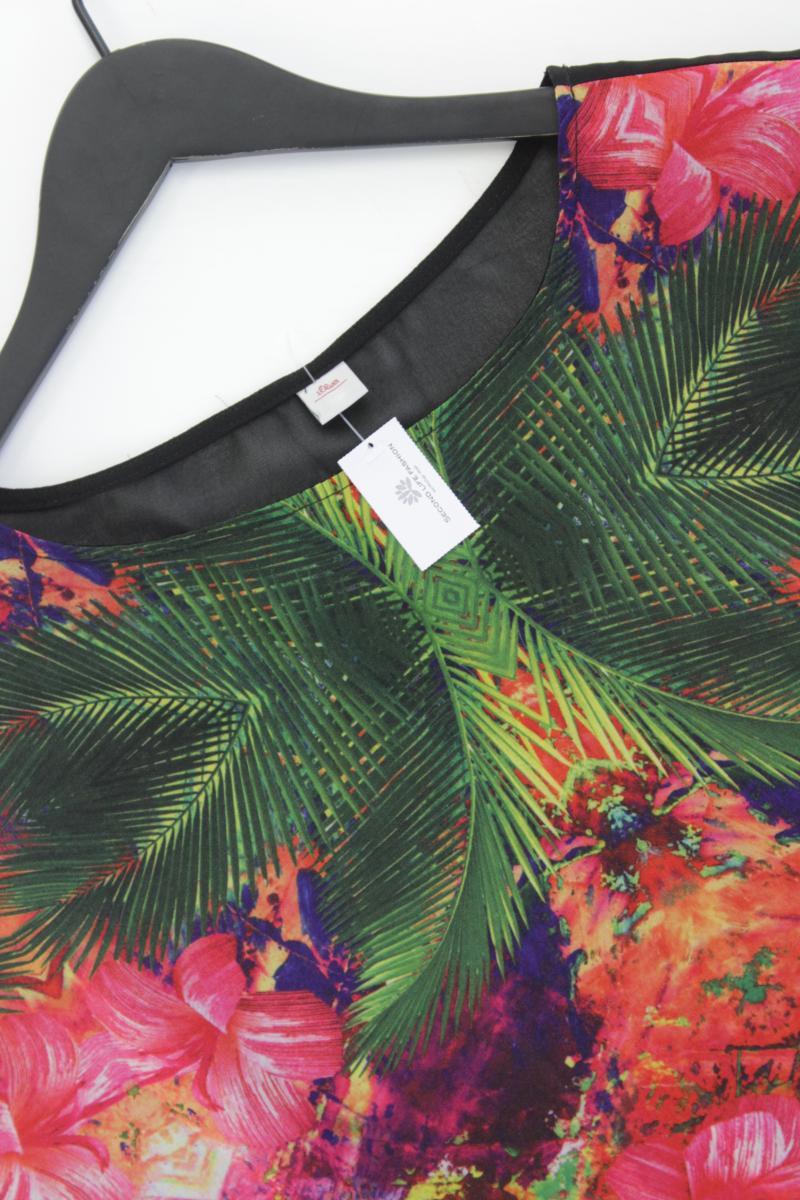 s.Oliver Chiffonbluse Gr. 44 mit Blumenmuster Kurzarm mehrfarbig