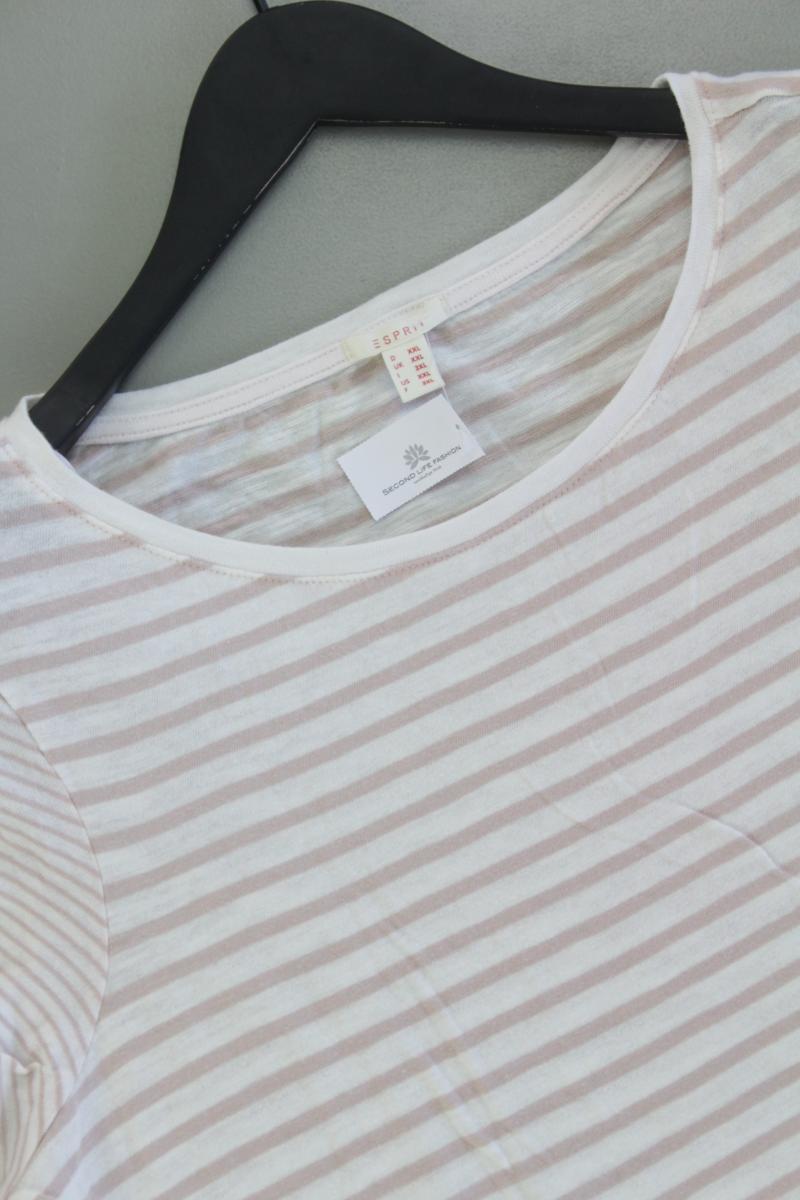 Esprit Ringelshirt Gr. XXL gestreift Kurzarm rosa aus Viskose