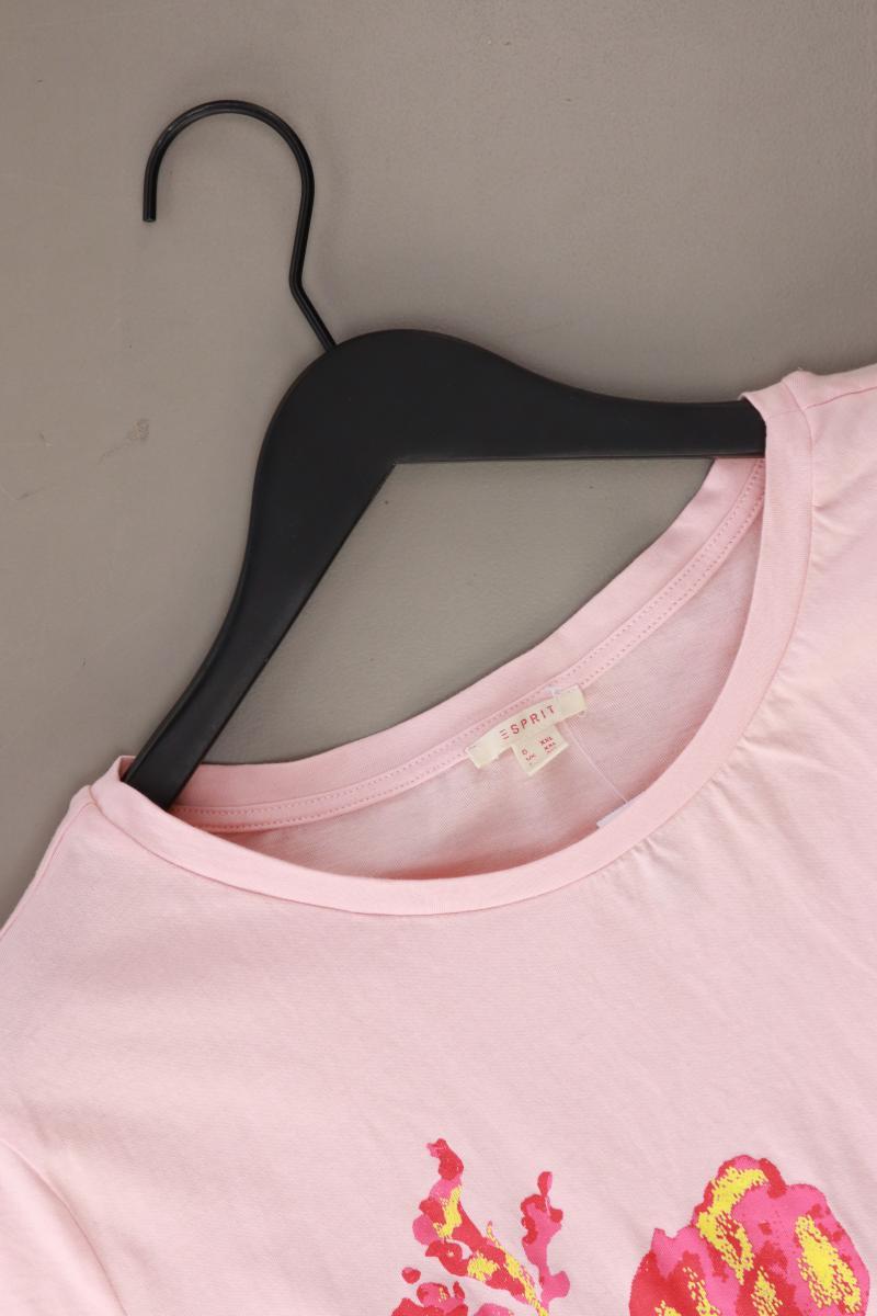 Esprit Printshirt Gr. XXL mit Blumenmuster Kurzarm rosa aus Baumwolle
