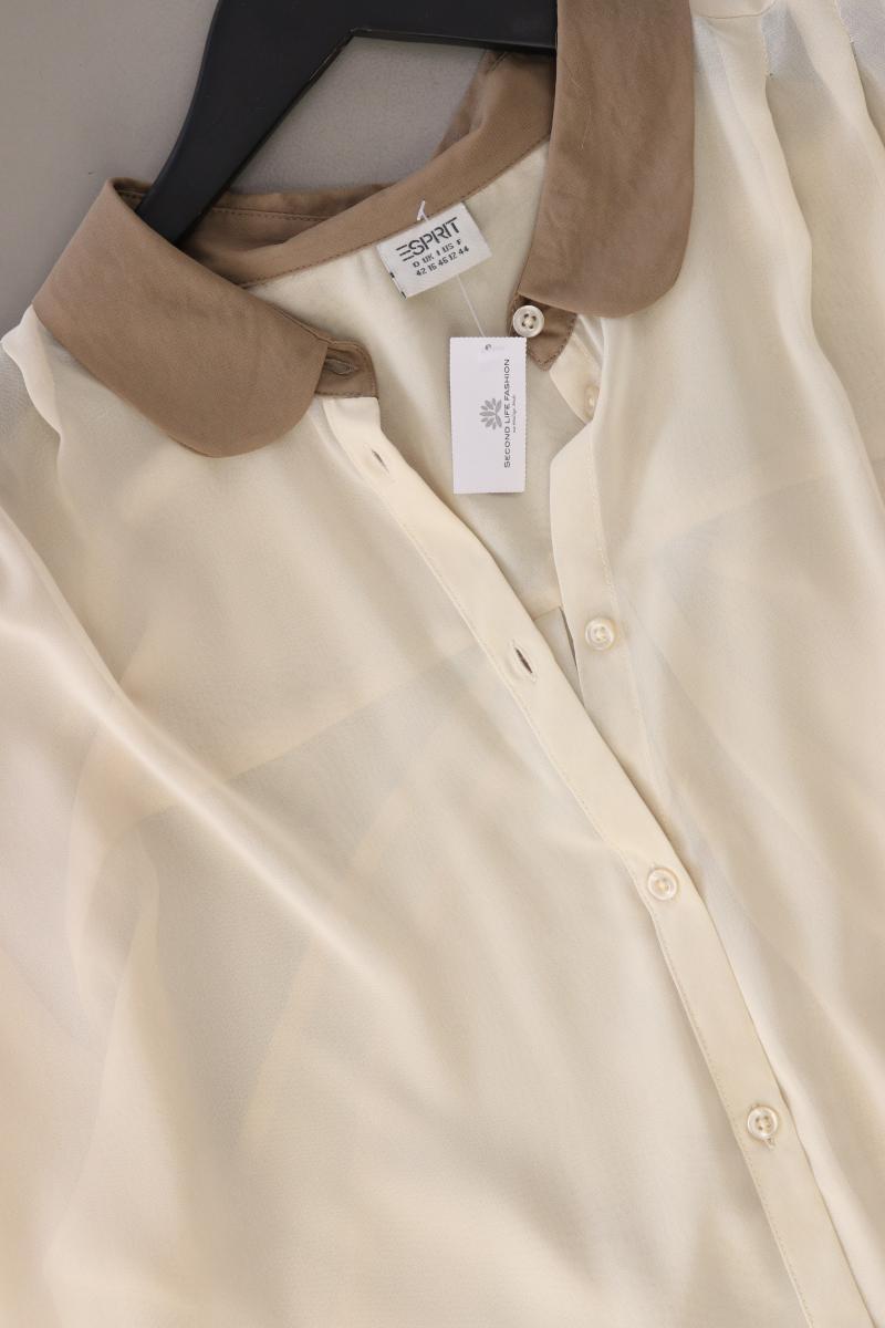 Esprit Chiffonbluse Gr. 42 Langarm creme aus Polyester
