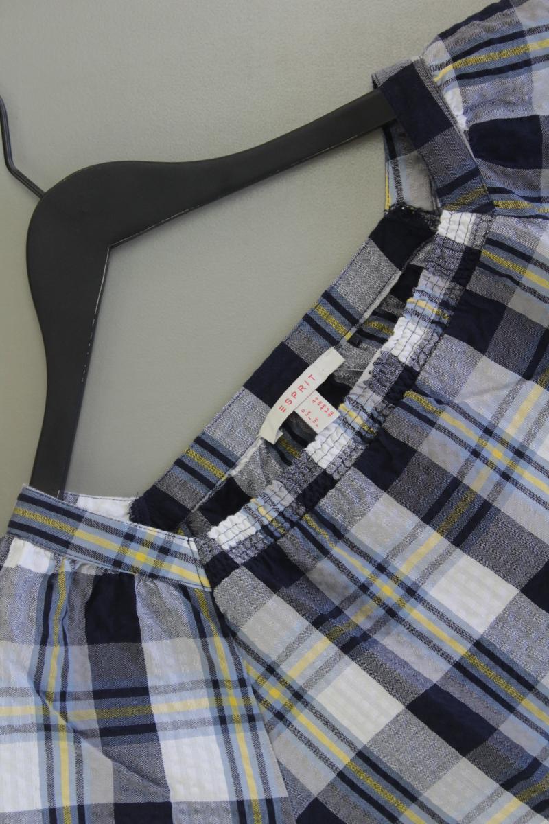 Esprit Karobluse Gr. 44 kariert Kurzarm blau