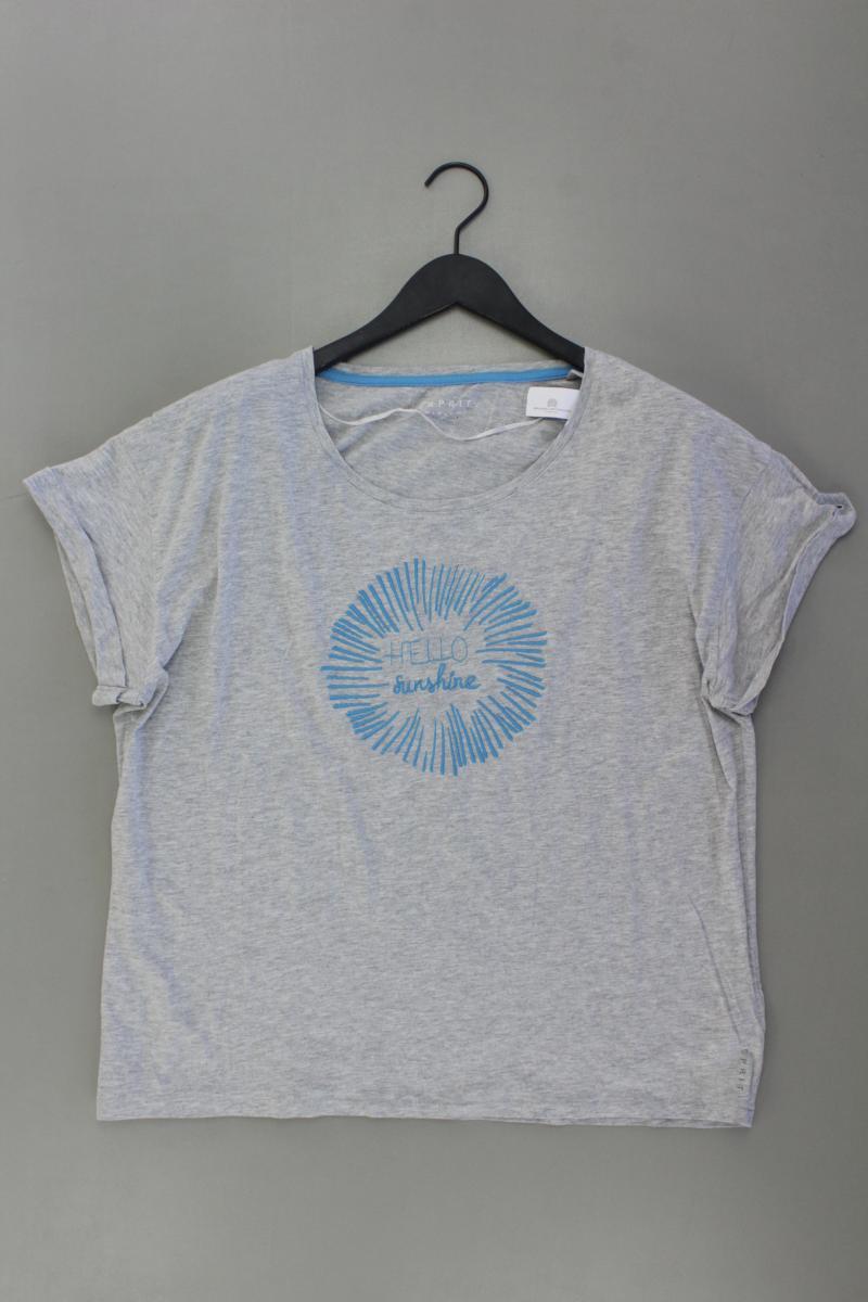 Esprit Printshirt Gr. XXL Kurzarm grau aus Baumwolle