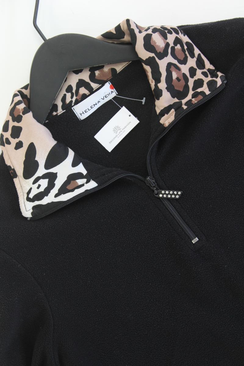 Helena Vera Fleecepullover Gr. 36 mit Tierdruck schwarz aus Polyester