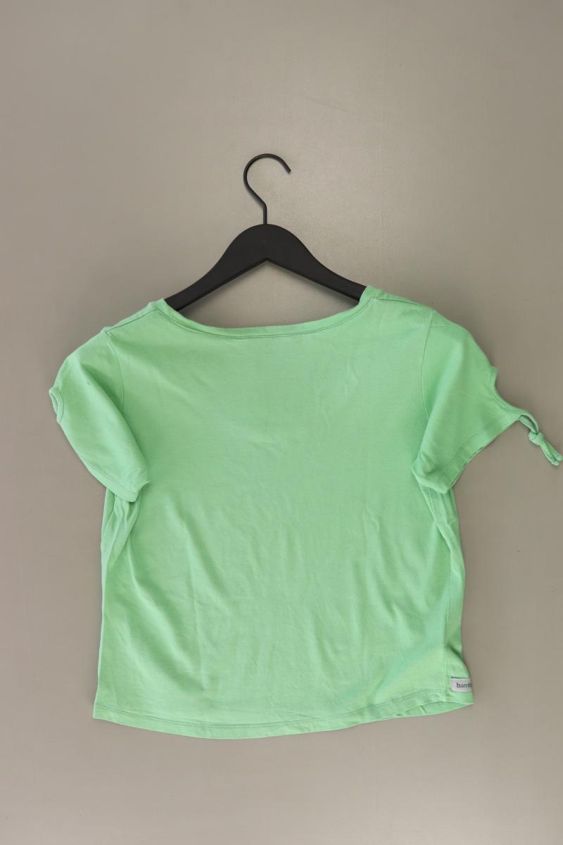 bambus Cropped Shirt Gr. M Kurzarm grün aus Viskose