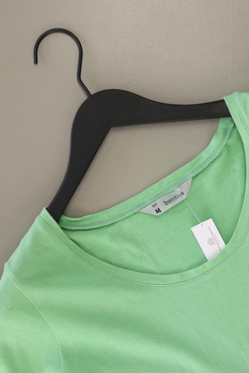 bambus Cropped Shirt Gr. M Kurzarm grün aus Viskose