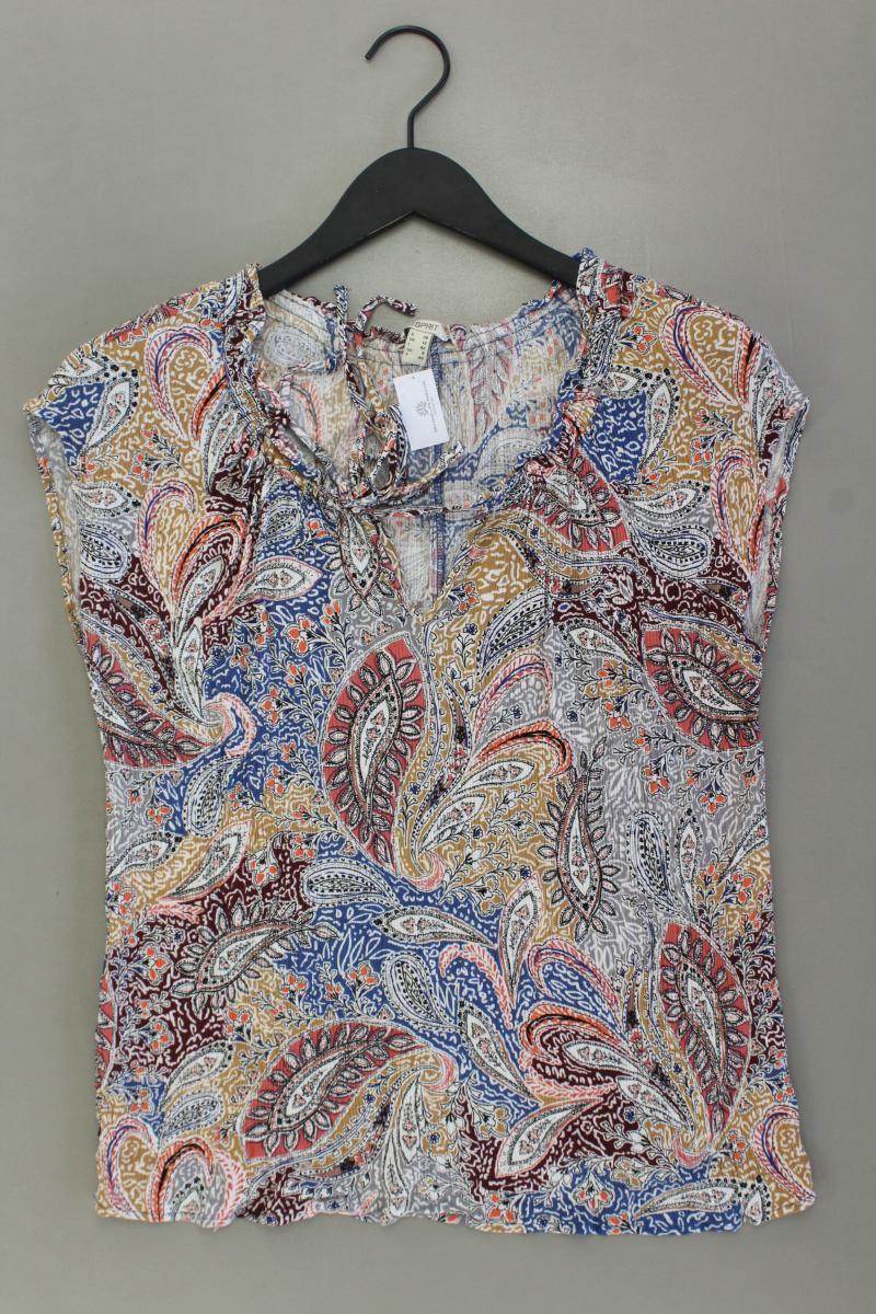 Esprit Kurzarmbluse Gr. 38 mit Batikmuster mehrfarbig aus Viskose