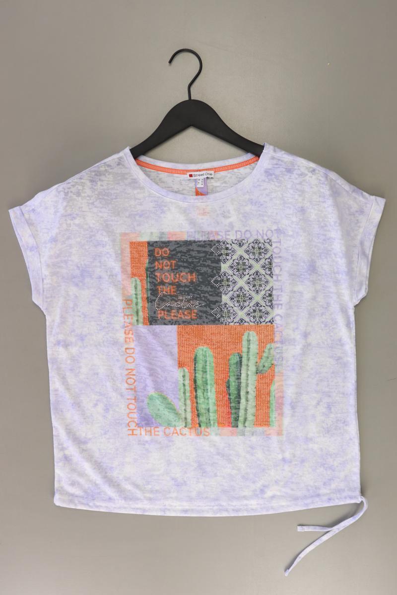 Street One Printshirt Gr. 38 neuwertig Kurzarm lila aus Polyester