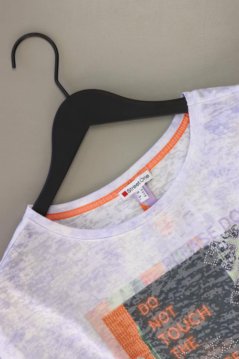 Street One Printshirt Gr. 38 neuwertig Kurzarm lila aus Polyester