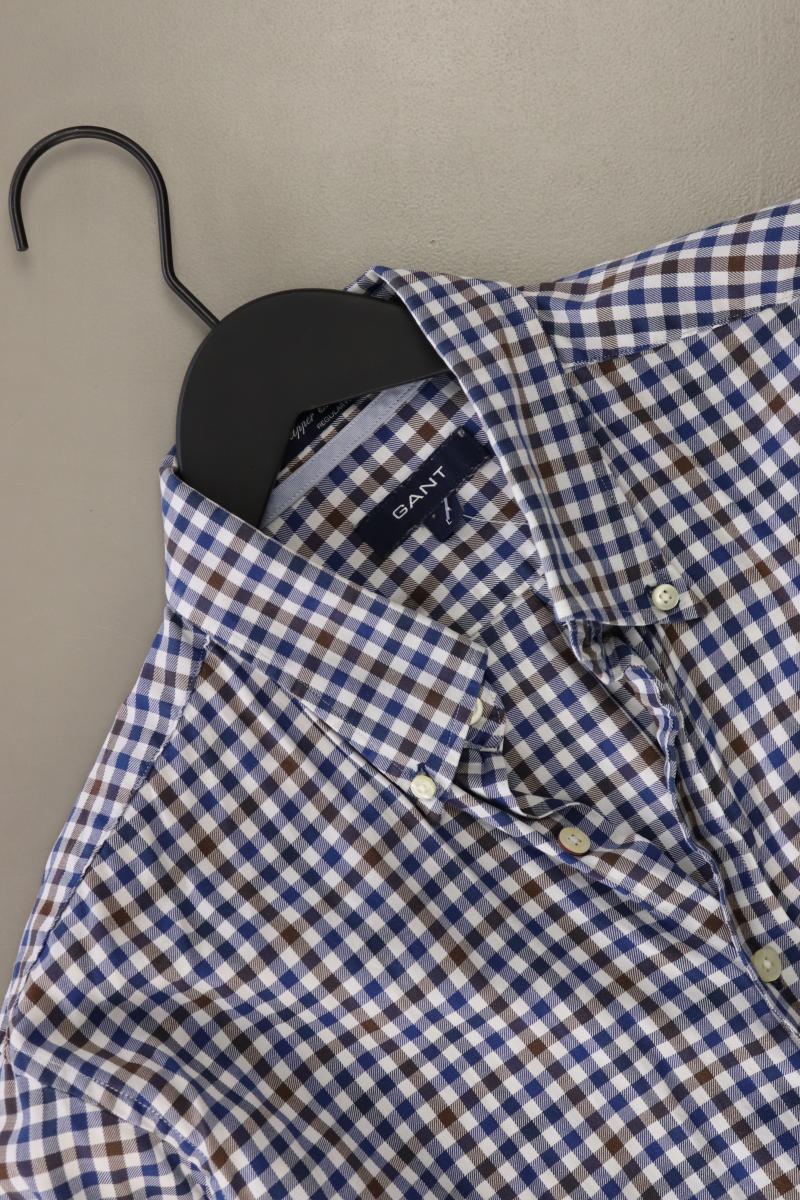 Gant Karohemd für Herren Gr. L kariert Langarm blau aus Baumwolle