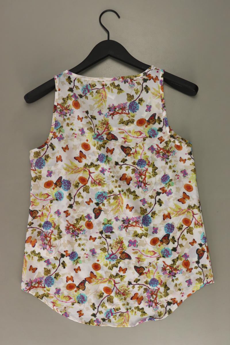 Only Ärmellose Bluse Gr. 38 mit Blumenmuster weiß aus Polyester