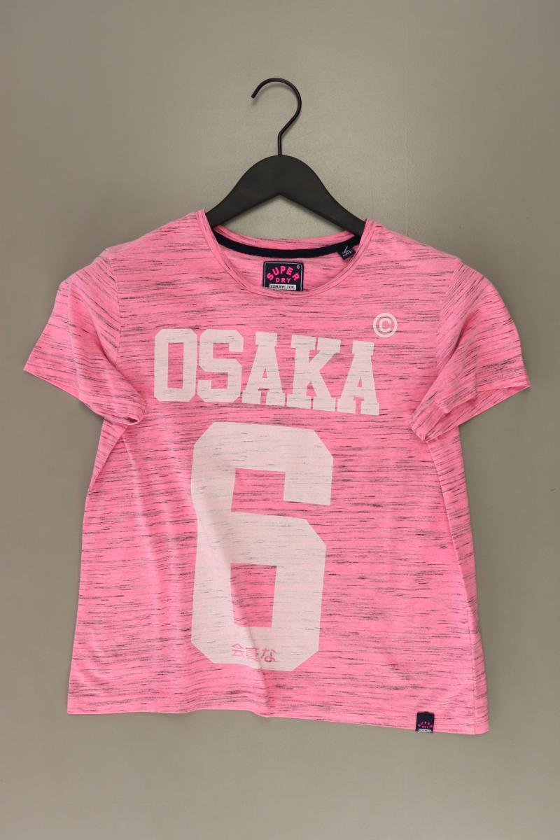 Superdry Printshirt Gr. S Kurzarm pink aus Baumwolle