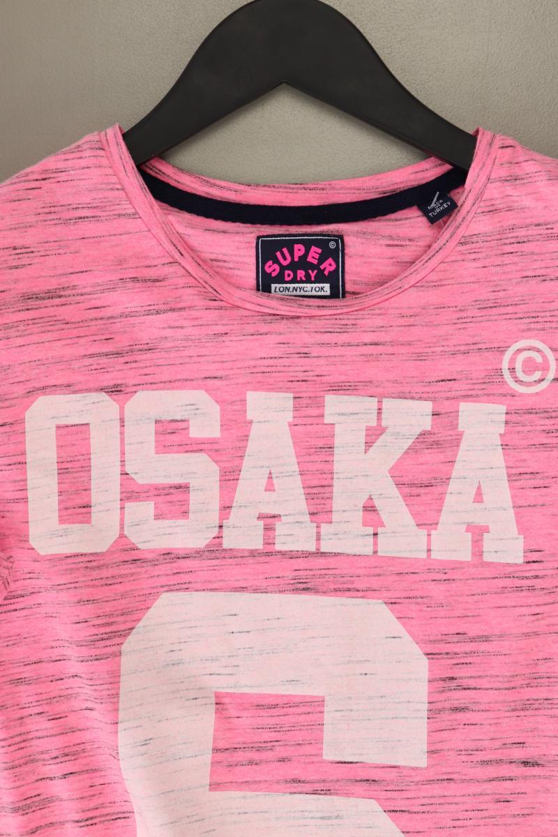 Superdry Printshirt Gr. S Kurzarm pink aus Baumwolle
