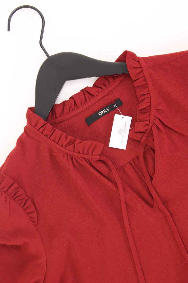 Only Rüschenbluse Gr. 38 3/4 Ärmel rot aus Polyester