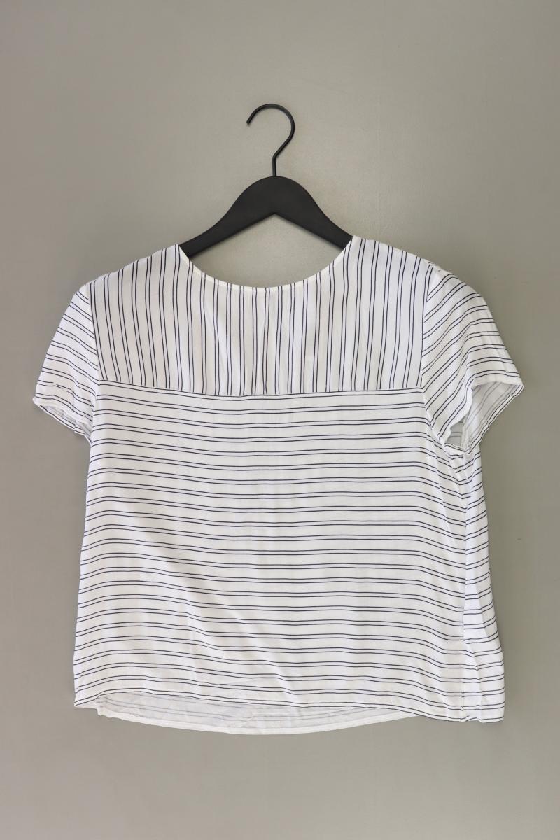 Esprit Ringelshirt Gr. 38 gestreift Kurzarm weiß aus Viskose