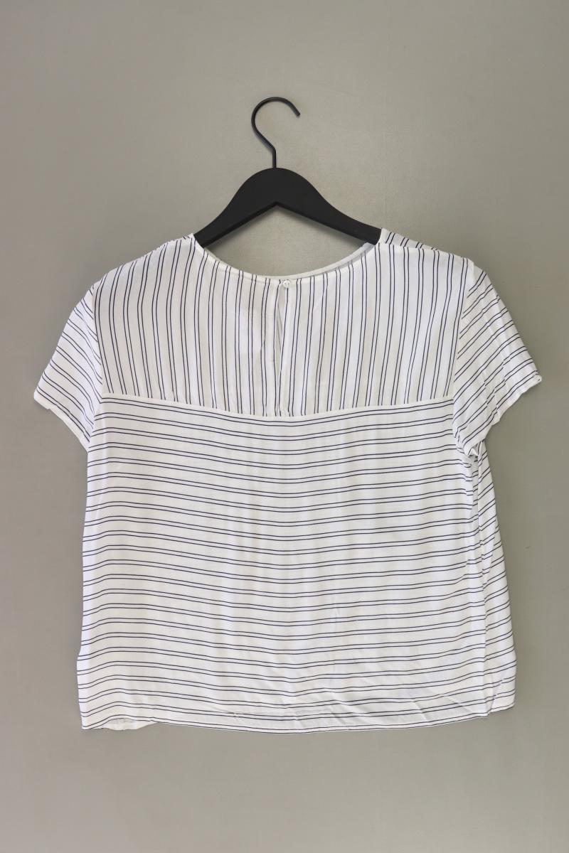 Esprit Ringelshirt Gr. 38 gestreift Kurzarm weiß aus Viskose