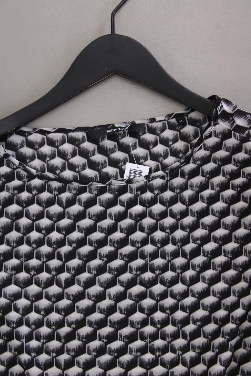 someday. Regular Shirt Gr. 40 geometrisches Muster 3/4 Ärmel schwarz