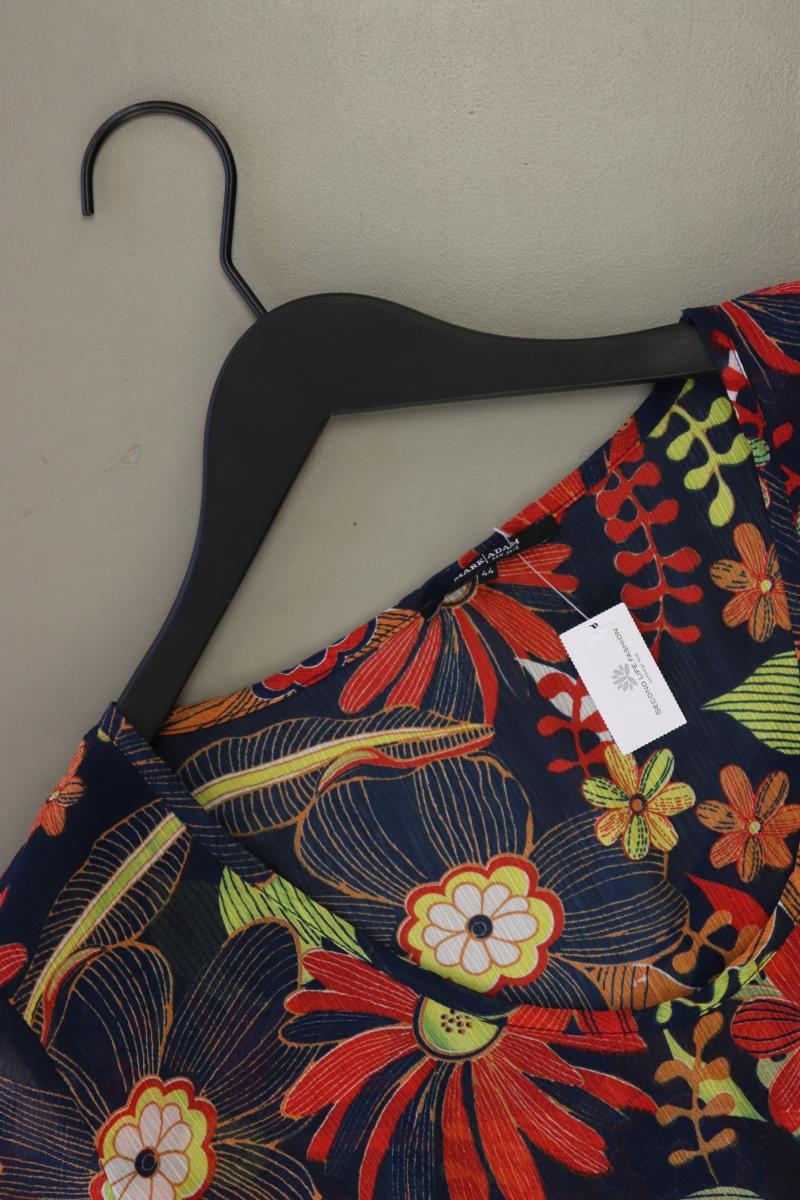 MARK ADAM Regular Shirt Gr. 44 mit Blumenmuster 3/4 Ärmel blau aus Polyester