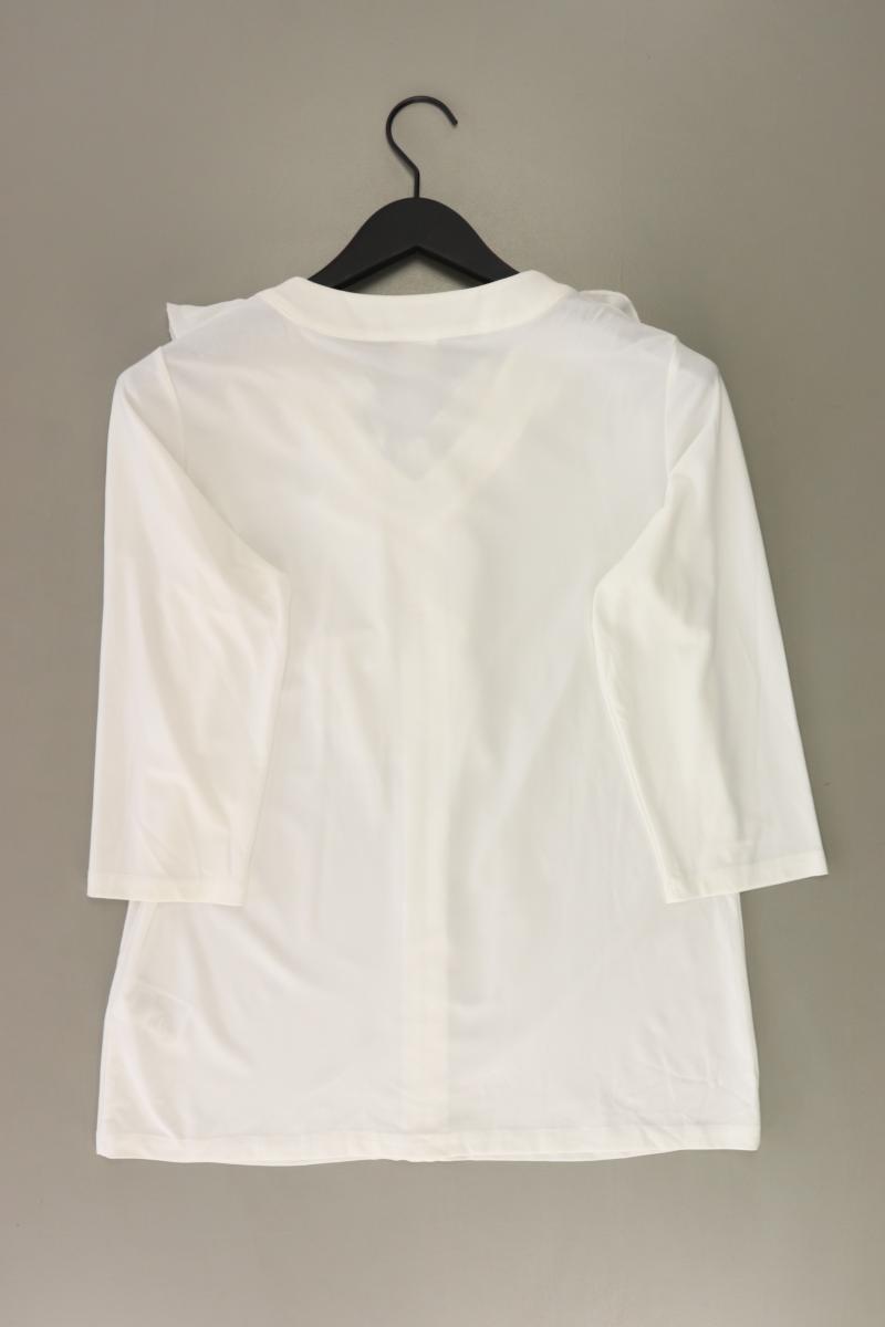Mona Rüschenbluse Gr. 42 3/4 Ärmel weiß aus Polyester