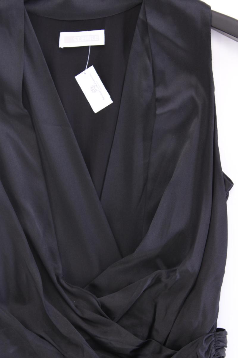 St. Emile Abendkleid Gr. 34 Kurzarm schwarz aus Seide