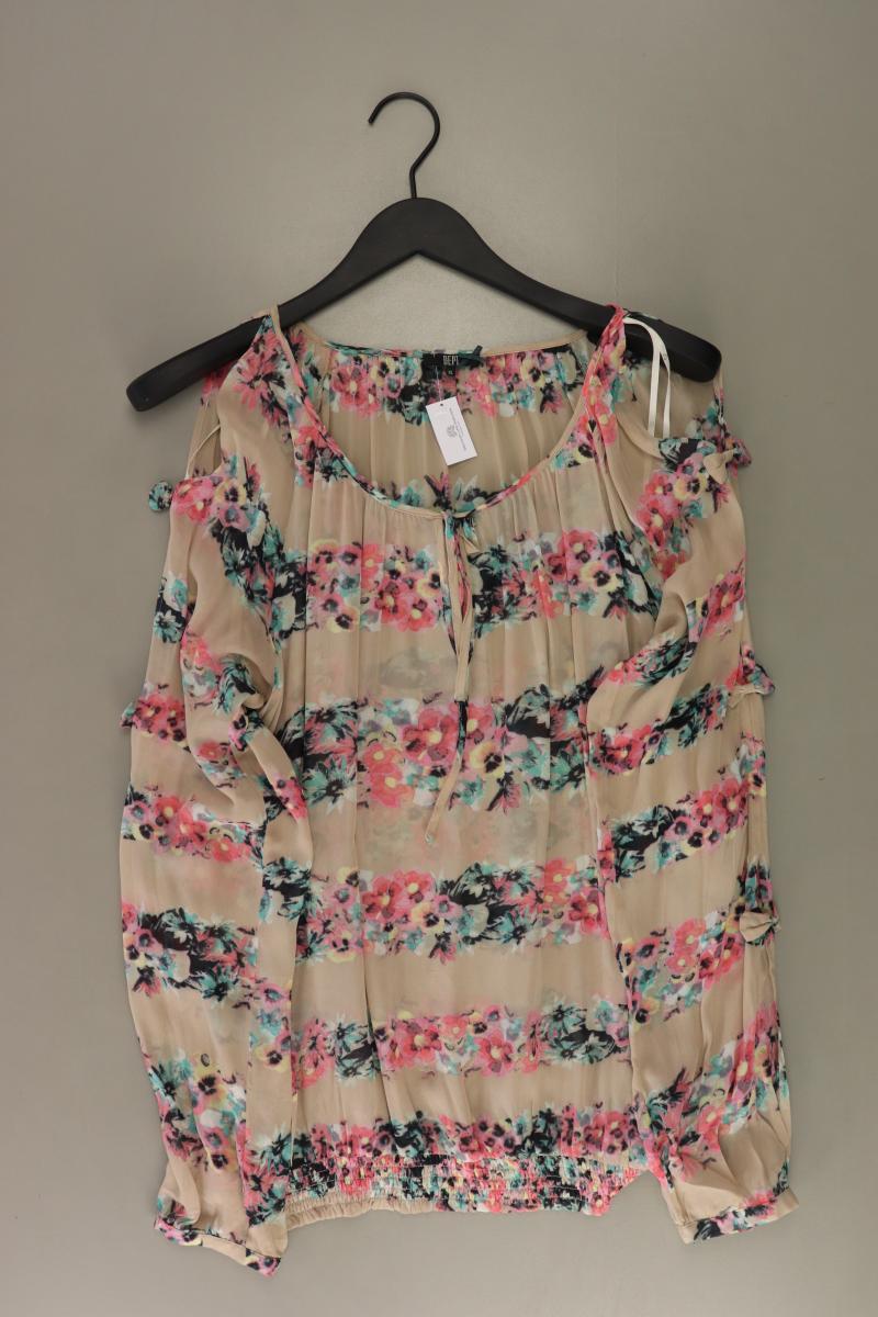 DEPT. Langarmbluse Gr. XL mit Blumenmuster creme aus Polyester