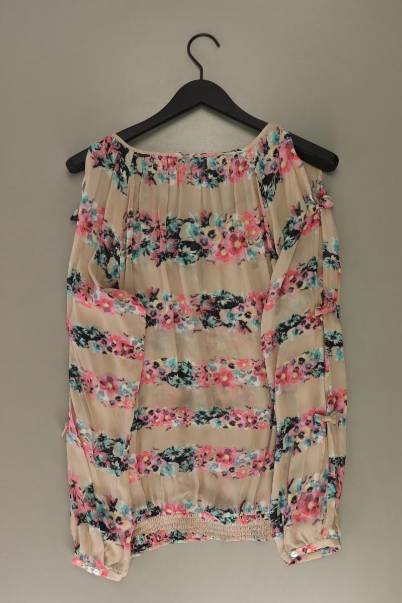 DEPT. Langarmbluse Gr. XL mit Blumenmuster creme aus Polyester