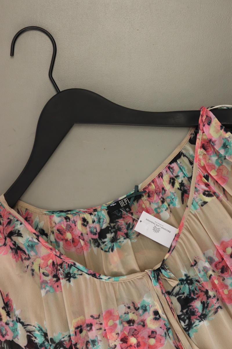 DEPT. Langarmbluse Gr. XL mit Blumenmuster creme aus Polyester