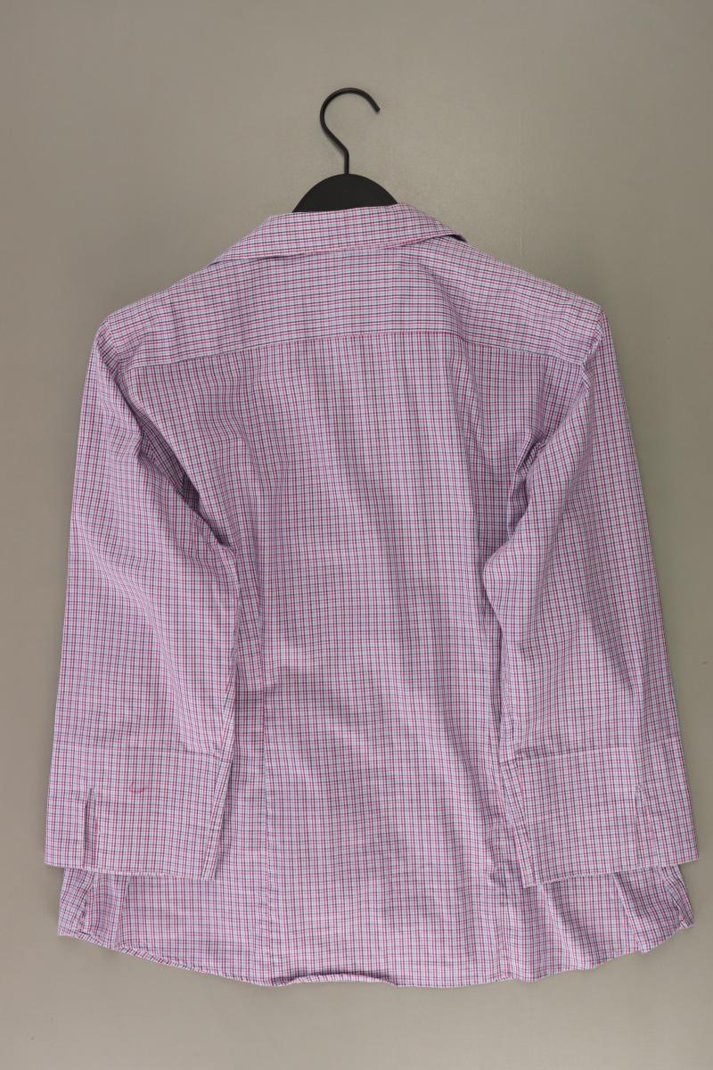 Lands' End Karobluse Gr. 48 kariert 3/4 Ärmel lila aus Baumwolle