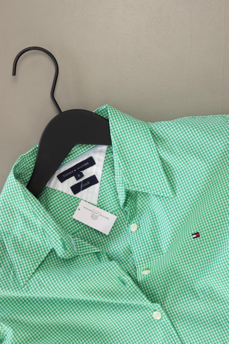 Tommy Hilfiger Karobluse Gr. UK 6 (XS) kariert Langarm grün aus Baumwolle