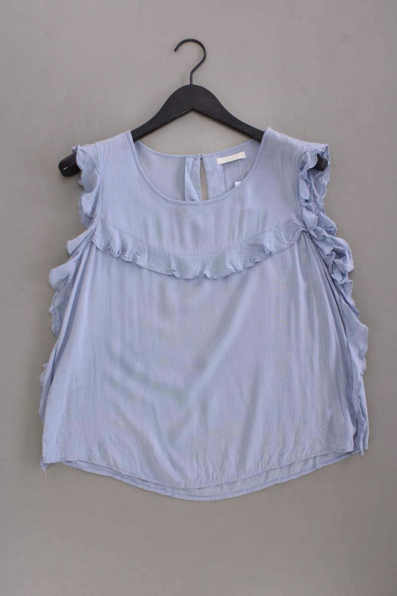 Jake*s Rüschenbluse Gr. 40 Ärmellos blau