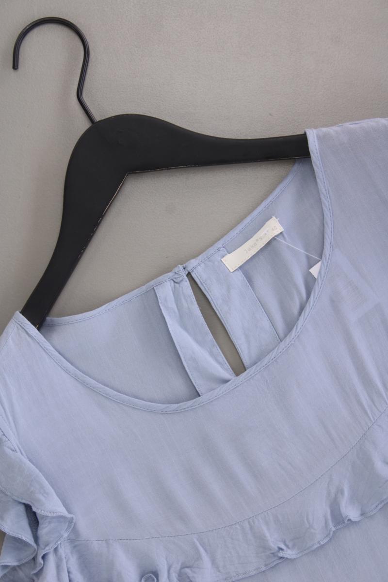 Jake*s Rüschenbluse Gr. 40 Ärmellos blau