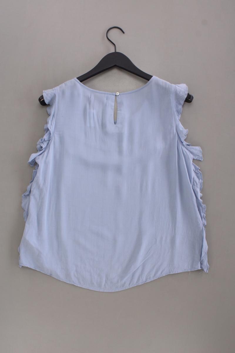 Jake*s Rüschenbluse Gr. 40 Ärmellos blau