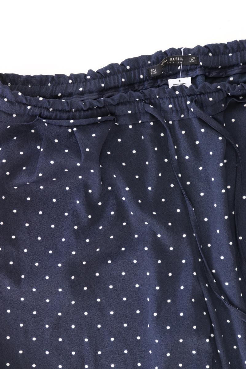 Zara Stoffhose Gr. XL gepunktet blau aus Polyester