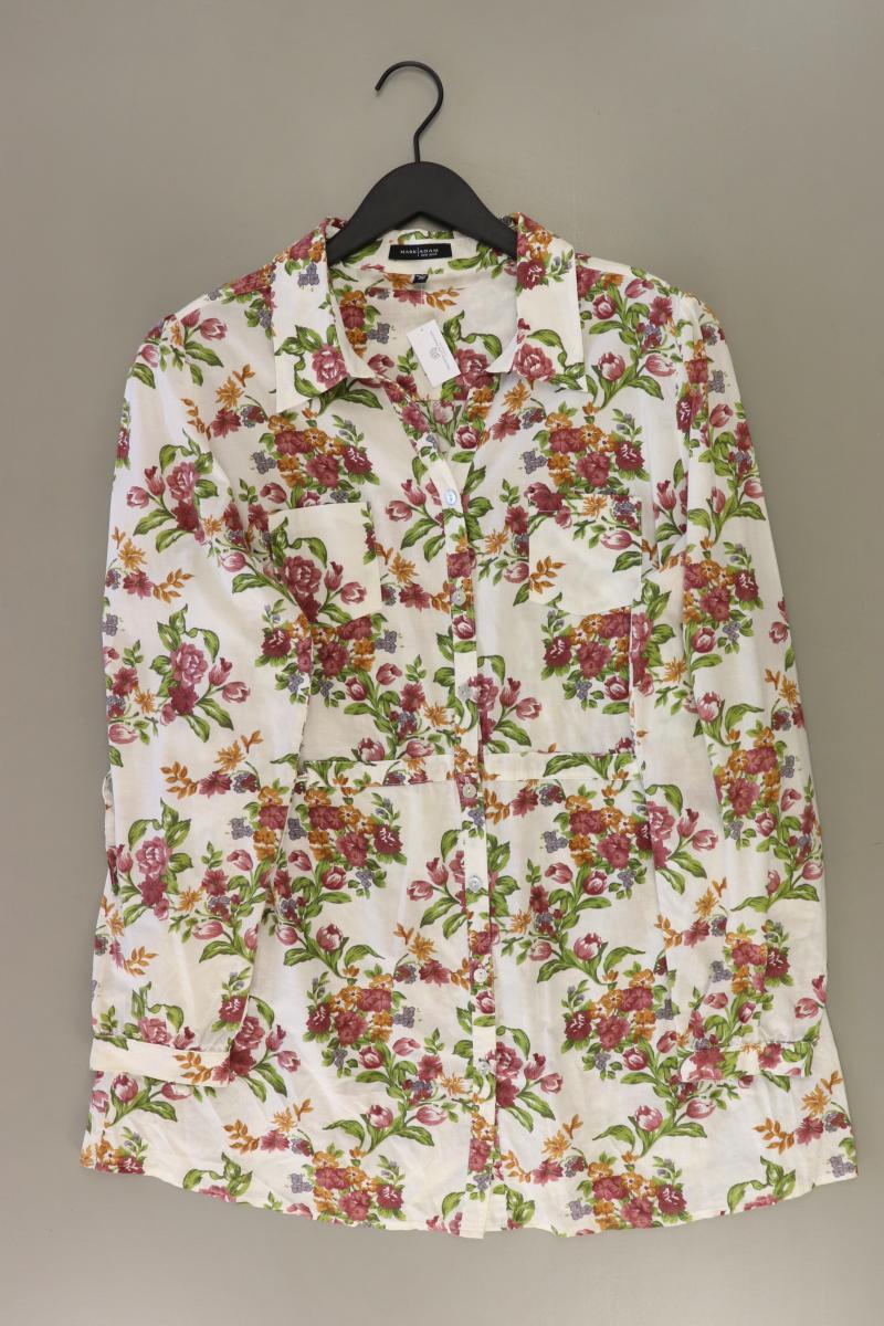 MARK ADAM Regular Tunika Gr. 44 mit Blumenmuster weiß aus Baumwolle