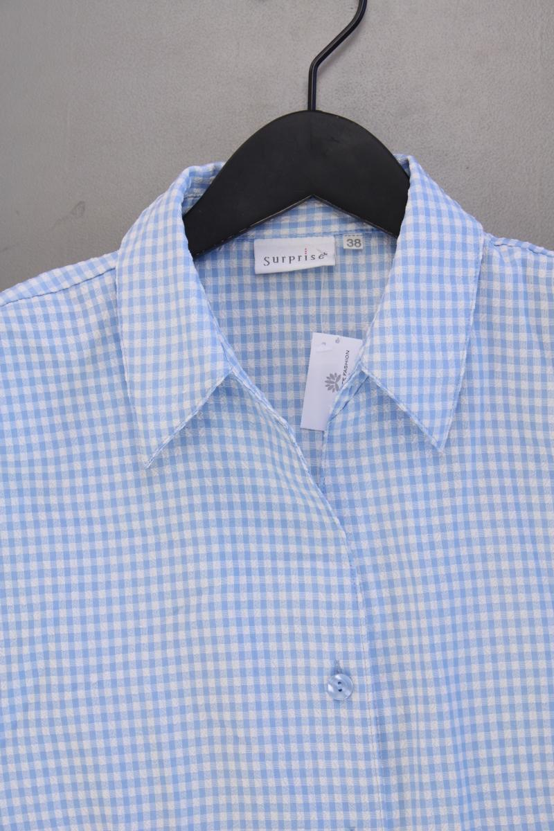 Karobluse Gr. 38 kariert Ärmellos Vintage blau