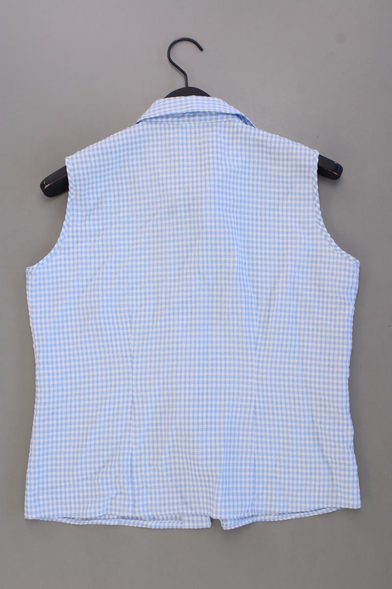 Karobluse Gr. 38 kariert Ärmellos Vintage blau